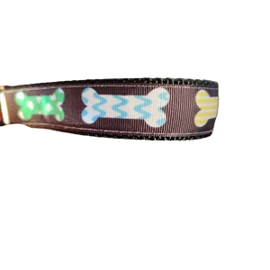 Patterned Bones Nylon Dog Collar
