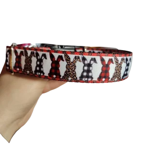 Patterned Bunnies Easter Nylon Dog Collar