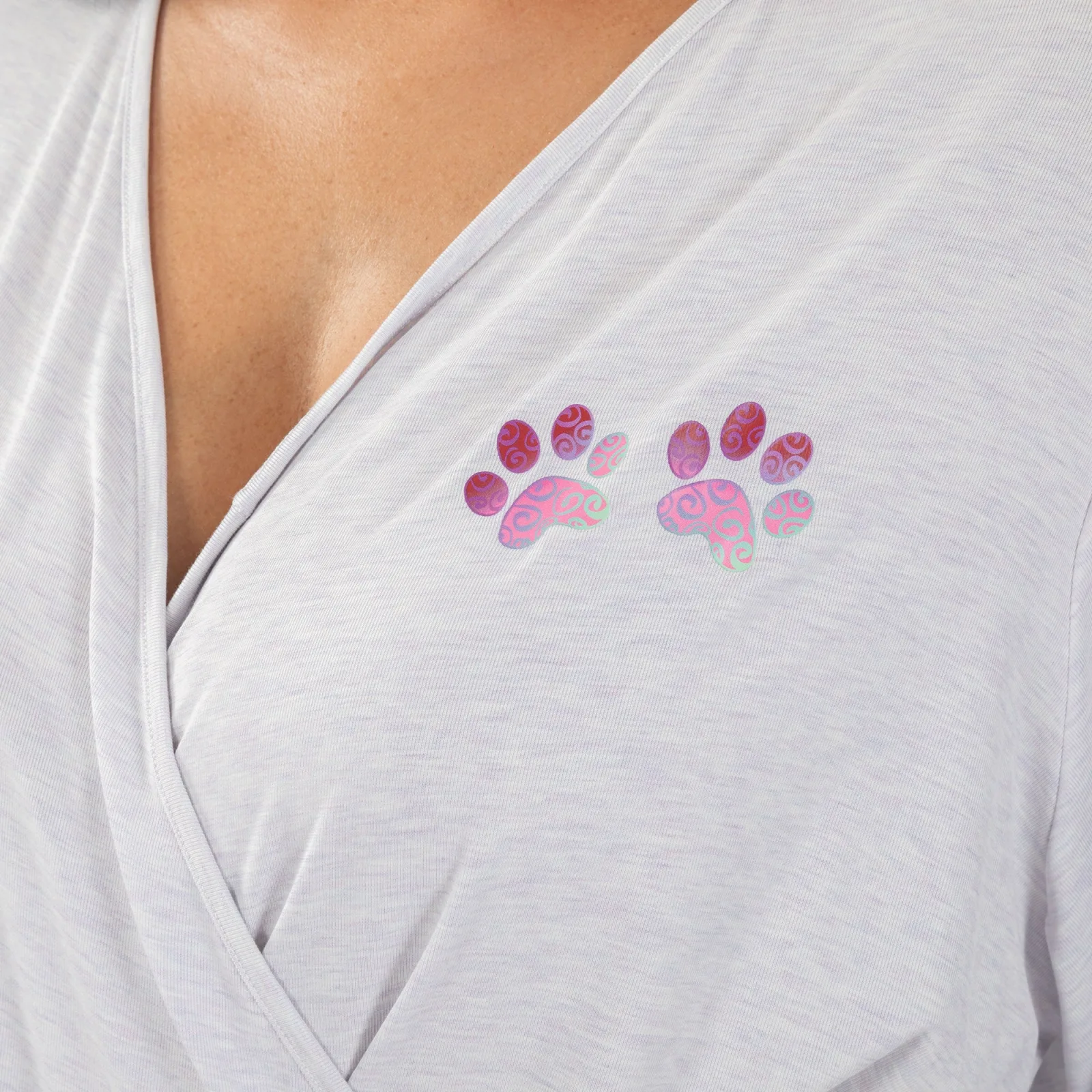 Paw Print Jersey Knit Robe - Image 2