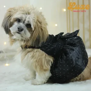 Pawgypets Luxe Balloon Dress for Dogs and Cats (Black)