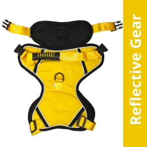Pawpourri Adjustable Reflective Padded Harness for Dogs (Yellow)