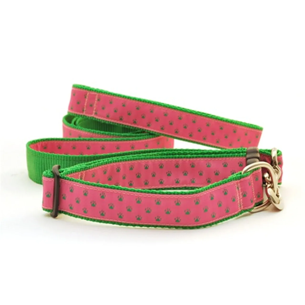 Paws -- Green on Pink