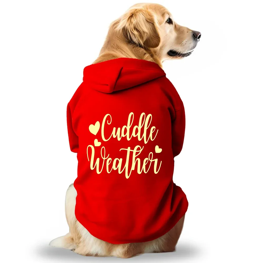 Pawsindia Cuddle Weather Hoodie for Dogs (Red)