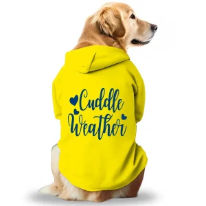 Pawsindia Cuddle Weather Hoodie for Dogs (Yellow)