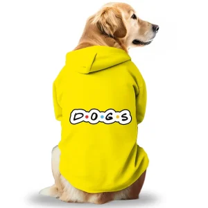 Pawsindia D.O.G.S Hoodie for Dogs (Yellow)