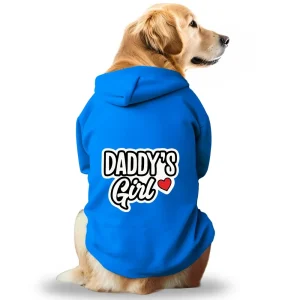 Pawsindia Daddy's Girl Hoodie for Dogs (Blue)