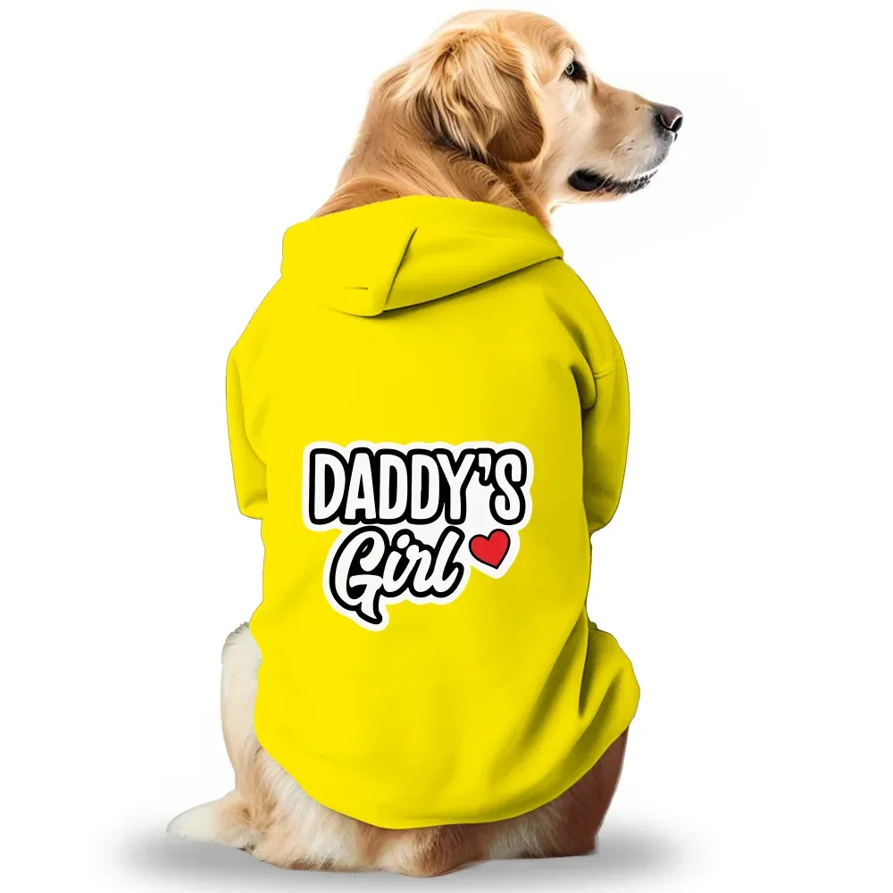 Pawsindia Daddy's Girl Hoodie for Dogs (Yellow)