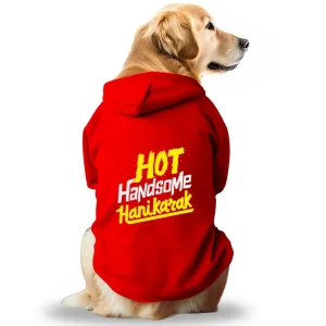 Pawsindia Hot Handsome Hanikarak Hoodie for Dogs (Red)
