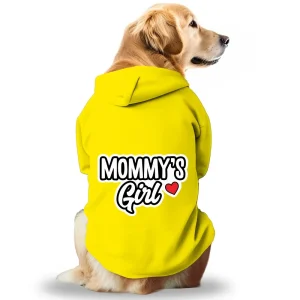 Pawsindia Mommy's Girl Hoodie for Dogs (Yellow)