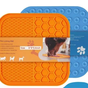 Pawsome Pets Silicone Dog Lick Mat with Dual Feeding Zones