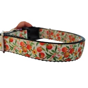 Peach Tree Nylon Dog Collar