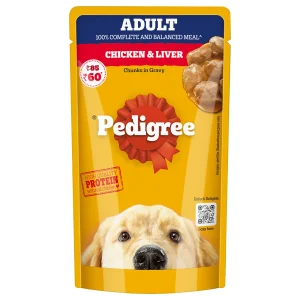 Pedigree Chicken and Liver Chunks in Gravy Adult Dog Wet Food (130g)