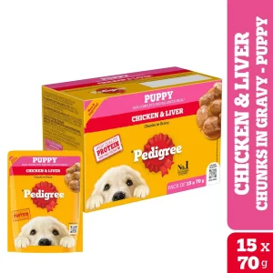 Pedigree Chicken & Liver Chunks in Gravy Puppy Wet Dog Food