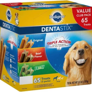 Pedigree Dentastix Variety Pack Dental Dog Treats - Original, Beef & Fresh, 65 Count, 3.5 lb