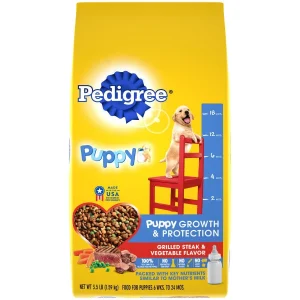 Pedigree Puppy Growth & Protection Dry Dog Food Grilled Steak & Vegetable 3.5 lb