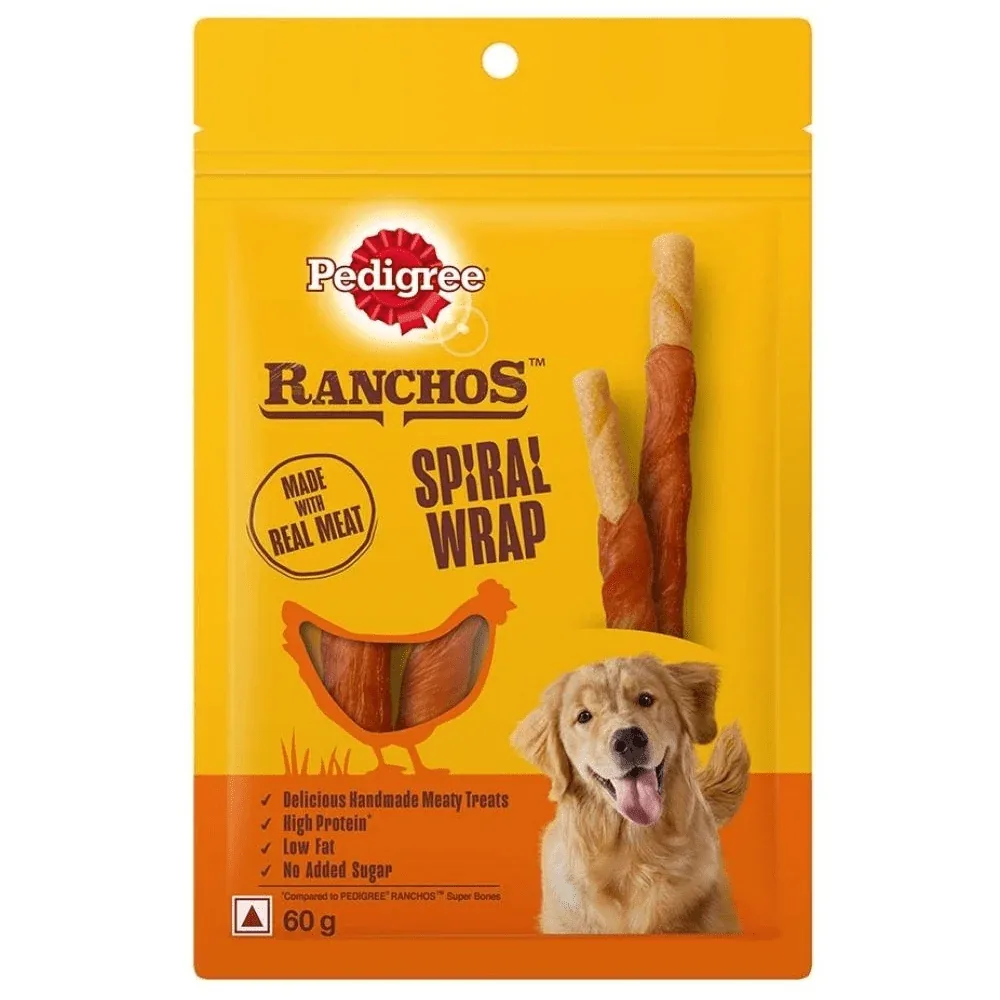 Pedigree Ranchos Spiral Wrap Chicken & Smokey Lamb Dog Treats