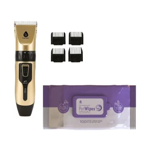 Pet Care Bundle: Furry Fresh Lavender Pet Wipes & Rechargeable Pet Hair Trimmer - Complete Grooming and Hygiene Kit for Dogs and Cats