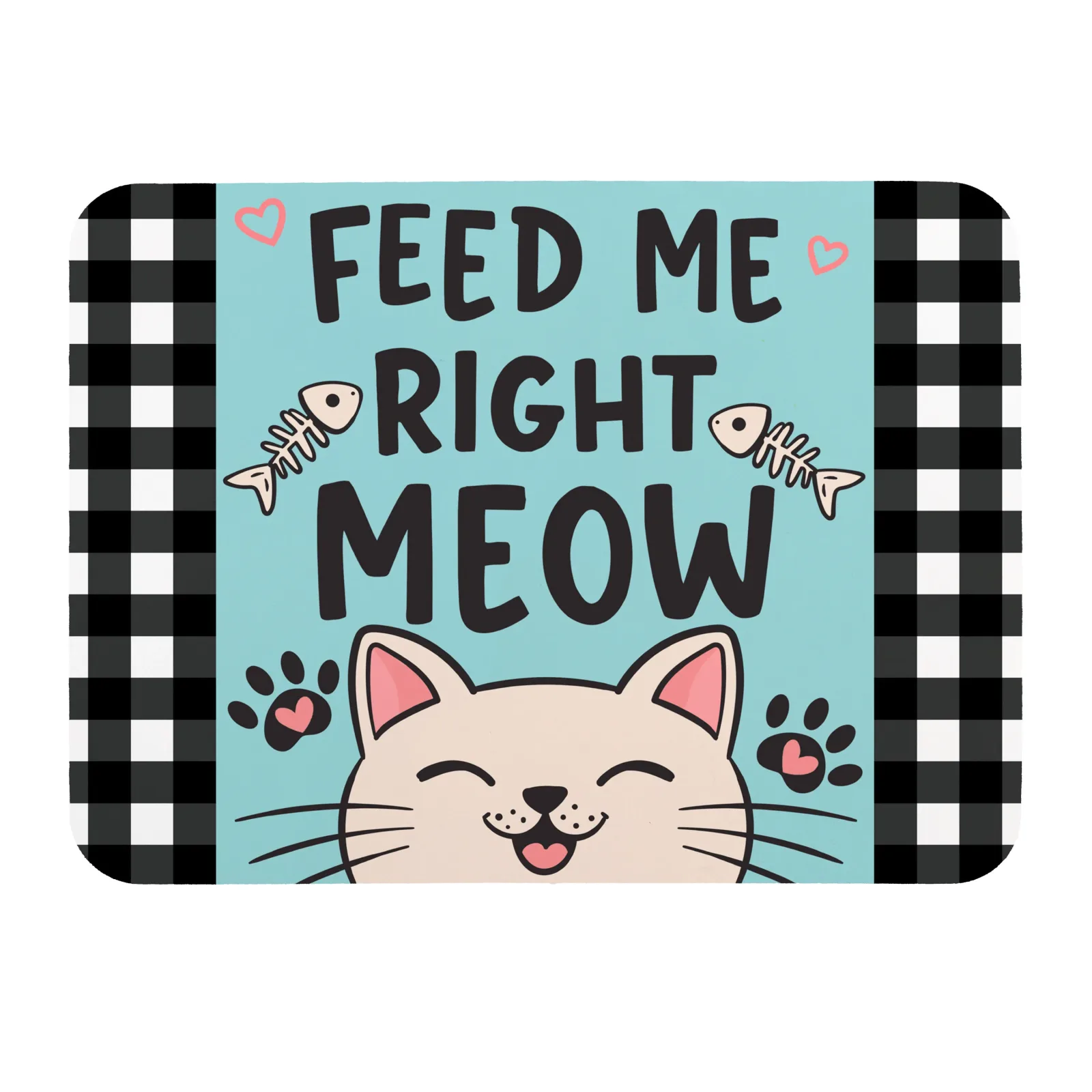 Pet Central Cat Feeding Mat, Feed Me Right Meow, 20"x15” - Image 2