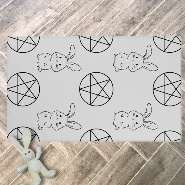 Pet Playpen Floor Mat Rug, Goth Grey - Image 2