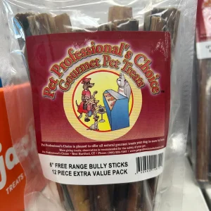 Pet Professional's Choice 12pk 6" Free Range Bully Sticks