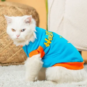 Pet Set Go Giraffe T-shirt for Cats (Blue)