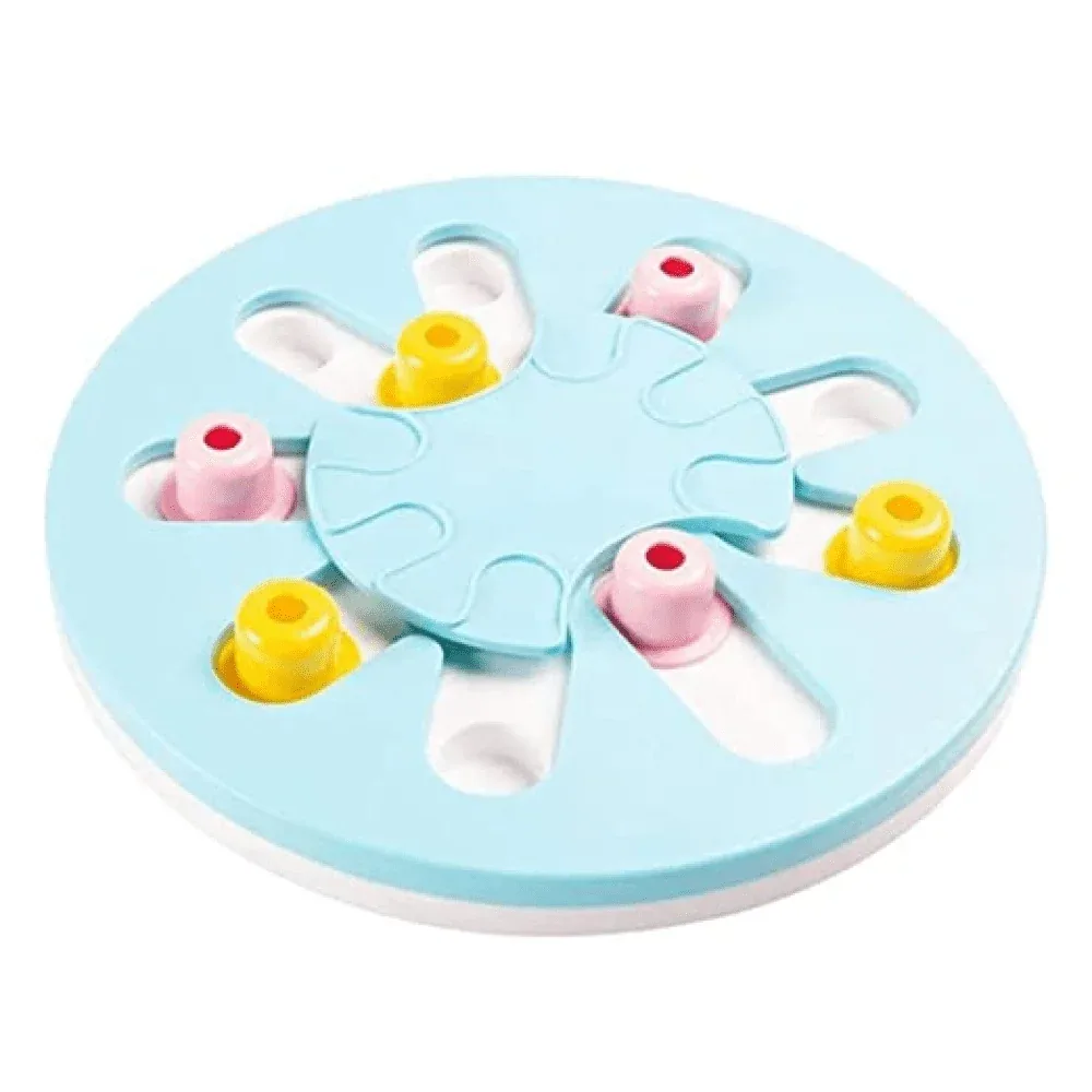 Pet Vogue Slow Feeder Puzzle Toy with Dispenser for Dogs and Cats (Blue)