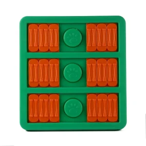 Pet Vogue Slow Feeder Rectangle Shaped Toy for Dogs (Green/Orange)