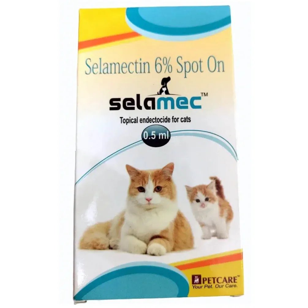 Petcare Selamec (Selamectin) Spot On for Cats 0.5ml and Vetina Canworm (Fenbendazole) Pet Deworming Suspension 30ml Combo - Image 2