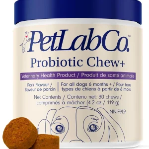 PetLab Co. Probiotic Chew+ for Dogs – Pork Flavor Digestive Support, 30 Chews