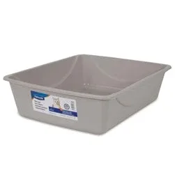 Petmate Basic Cat Litter Pan Mouse Gray, Large