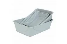 Petmate Basic Cat Litter Pan Mouse, Gray, Small