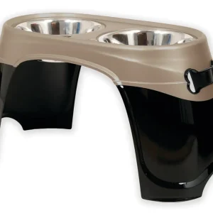 Petmate Easy Reach Diner Feeder Black/Pearl/Tan X-Large, 14.5 in