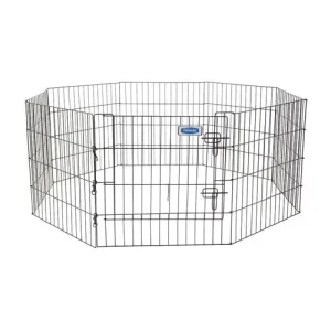 Petmate Exercise Pen with Door, Black, 24 in