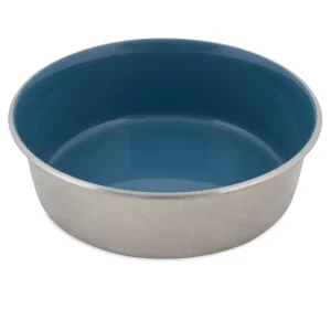 Petmate Painted Stainless Steel Bowl Vallarta, Blue 12 Cup