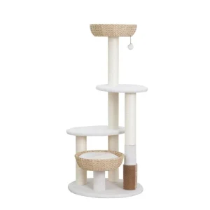 PetPals Pharoah 5-Level Cat Tree, Ivory, 49 in