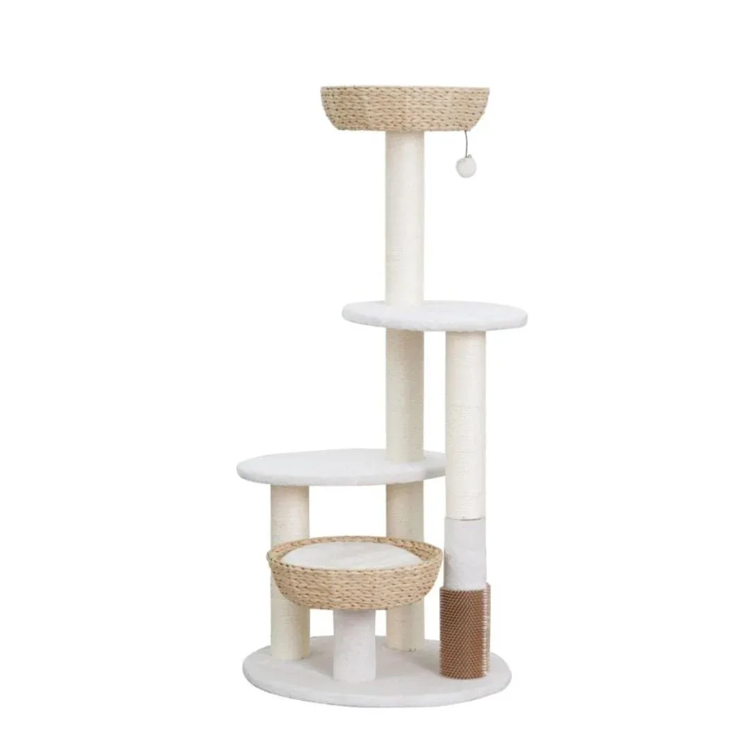 PetPals Pharoah 5-Level Cat Tree, Ivory, 49 in