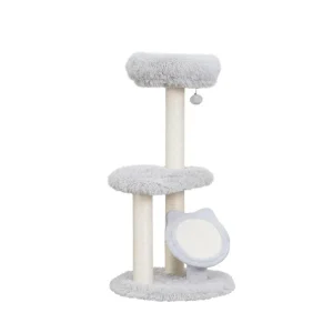 PetPals Rockview 2-Level Cat Tree Ivory 37 in