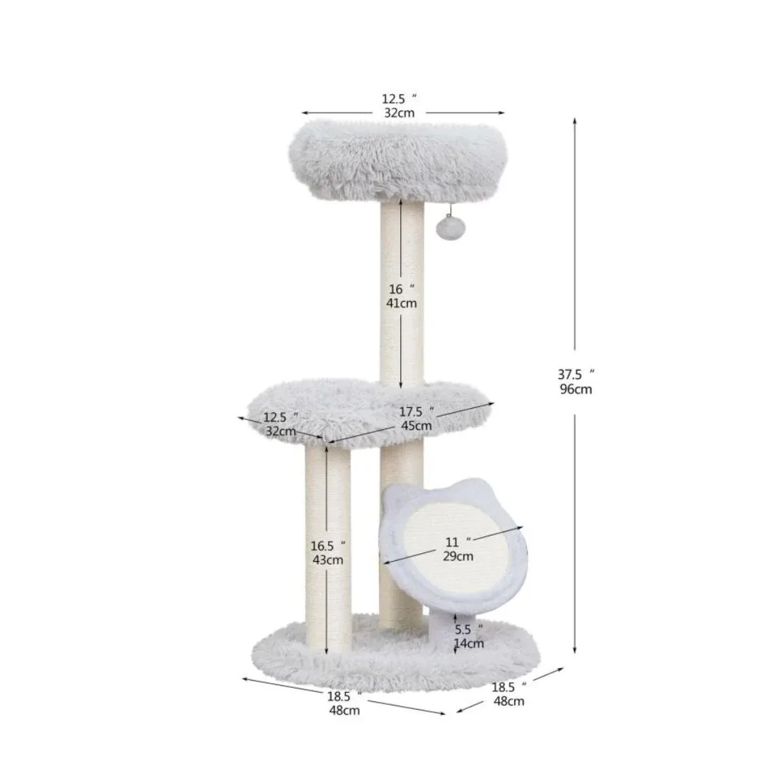 PetPals Rockview 2-Level Cat Tree Ivory 37 in - Image 2