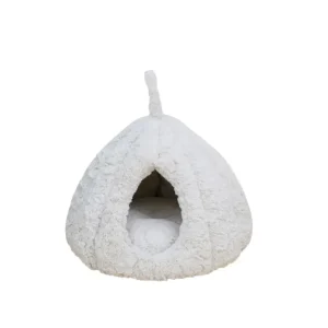 PetPals Rose Hut Pet Bed Ivory 17.7 in