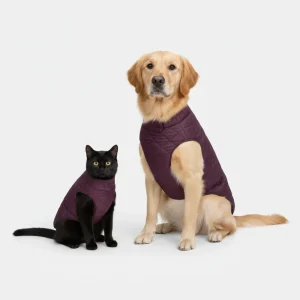 Petsnugs Quilted Puffer Jacket for Dogs and Cats (Wine)