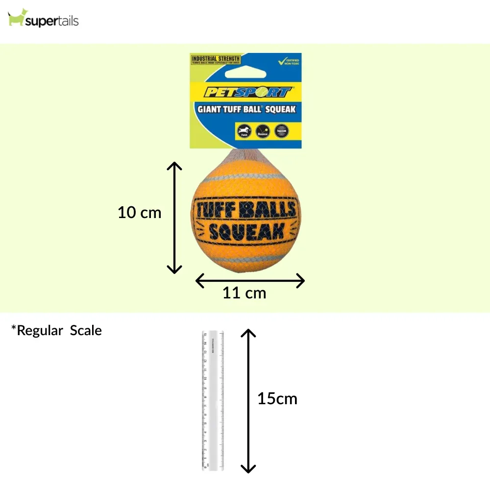 Petsport Giant Squeak Tuff Ball Toy for Dogs (Orange) - Image 2