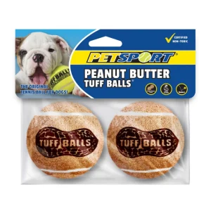 Petsport USA Peanut Butter Balls Dog toy, Brown, 2.5 in, 2 ct