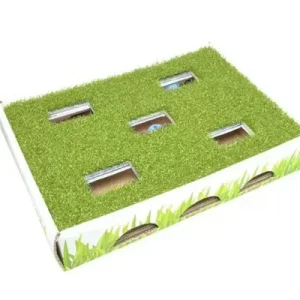 Petstages Grass Patch Hunting Box Cat Toy, White, Green