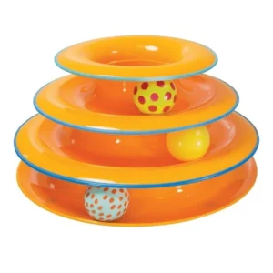 Petstages Tower of Track Three Level Active Toy for Cats (Orange)
