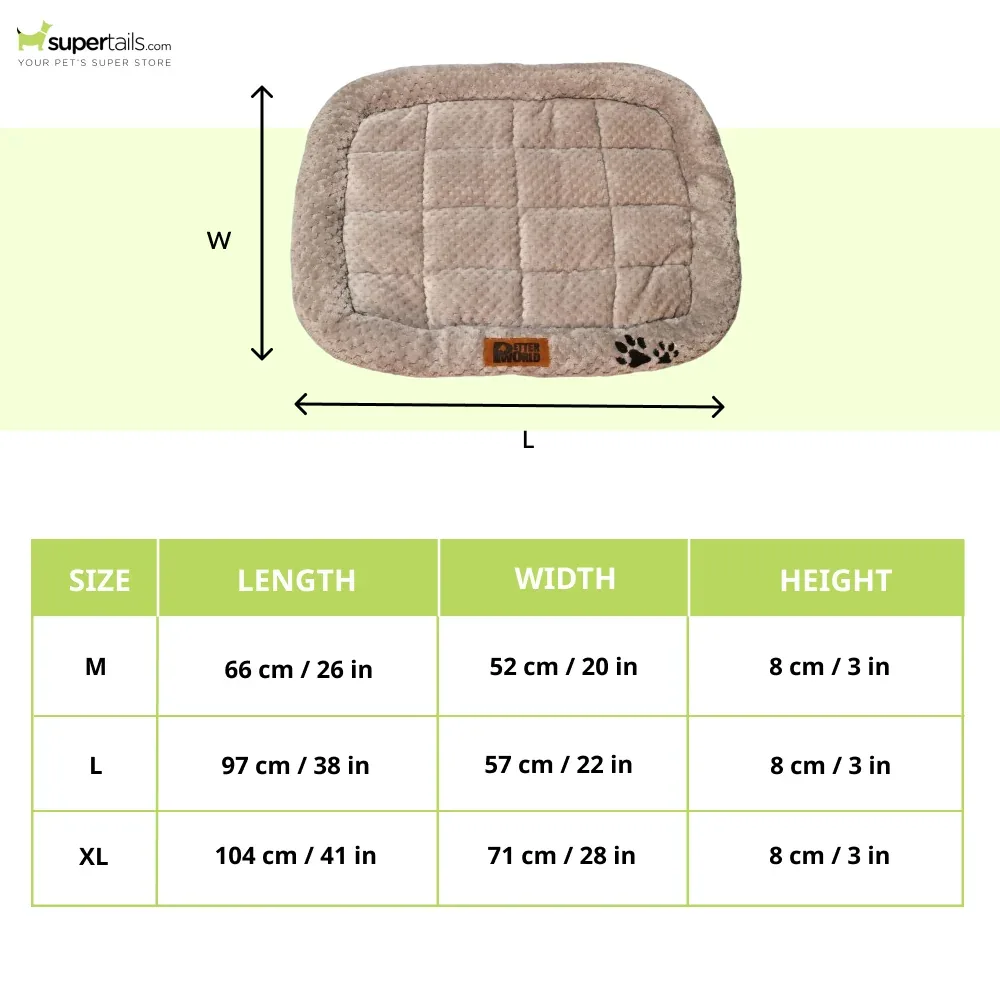 Petter World Luxury Quilted Crate Mat with Padded Perimeters for Extra Support for Dogs (Meteorite) - Image 2
