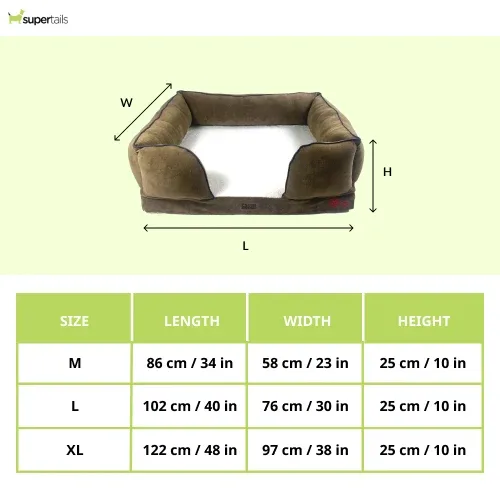 Petter World Ultra Luxury Micro Fur Orthopedic Sofa Bed for Dogs (Mocha Brown) - Image 2