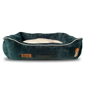 Petter World Ultra Luxury Micro Lounger Bed With Removable Sherpa for Dogs (Green)