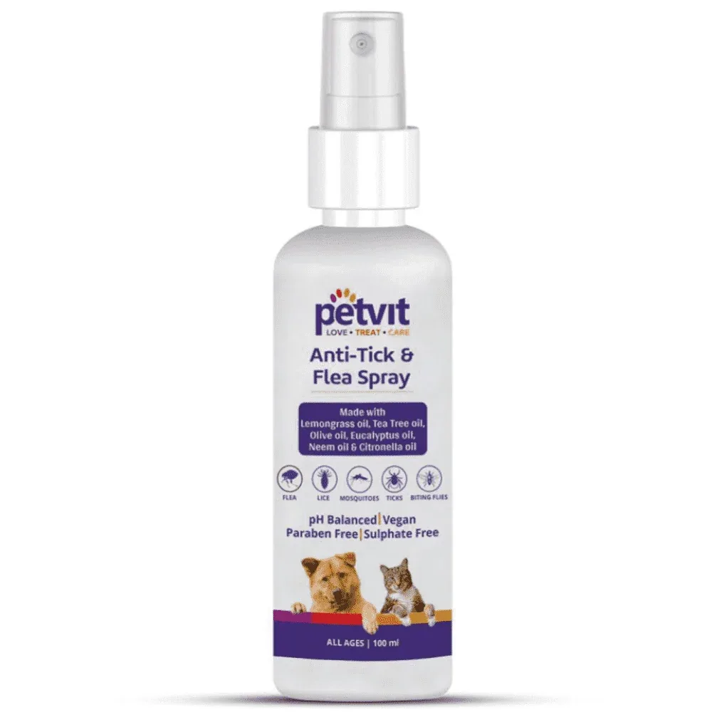 Petvit Anti Tick & Flea Spray for Dogs and Cats