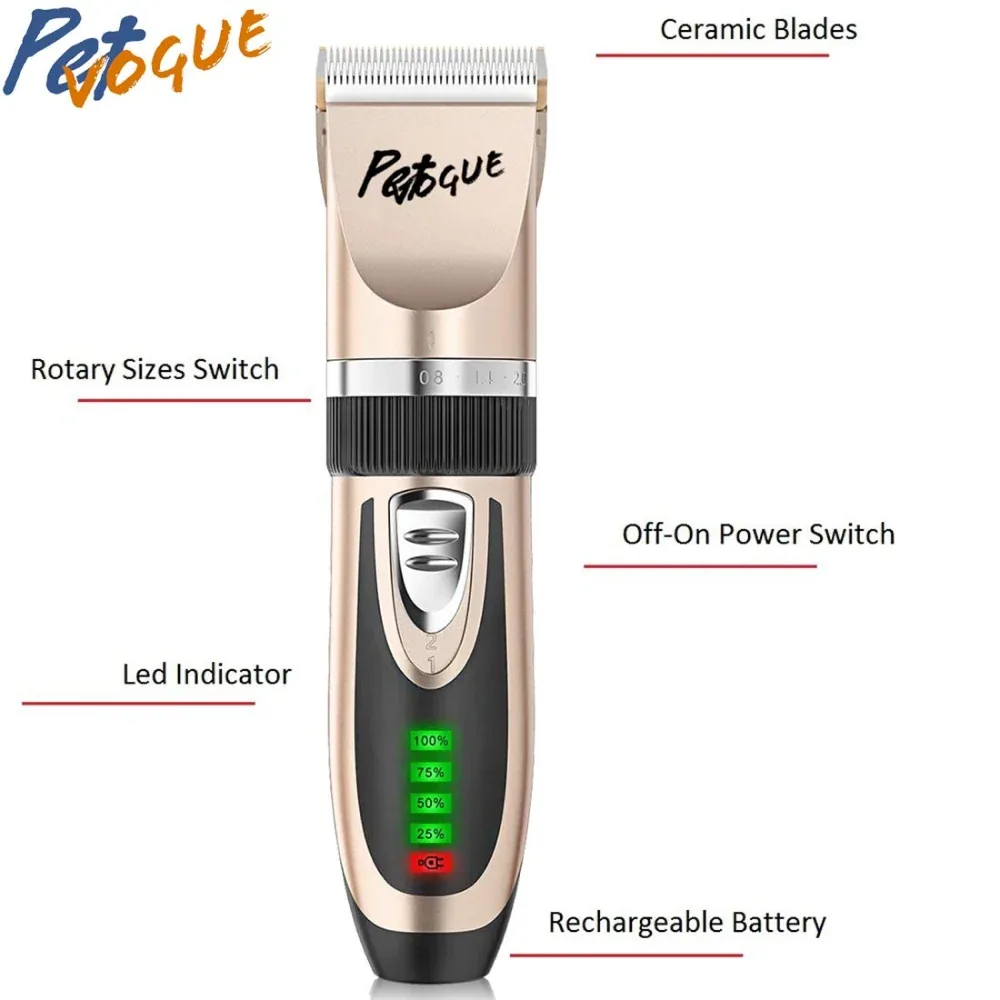 PetVogue Cordless Rechargeable Hair Trimmer for Dogs and Cats - Image 2