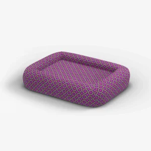 Piccadilly Fuchsia Woven Bolster Pet Bed by Jonathan Adler | Pet Bed Cover + Insert | Small | Ruggable